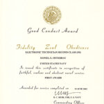 Good Conduct Medal | Daniel Osterday With Good Conduct Certificate Template
