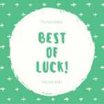 Green And Cream Goodluck Card – Templatescanva Within Good Luck Card Templates