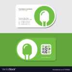 Green Business Card With Electric Lamp And Qr Code For Qr Code Business Card Template
