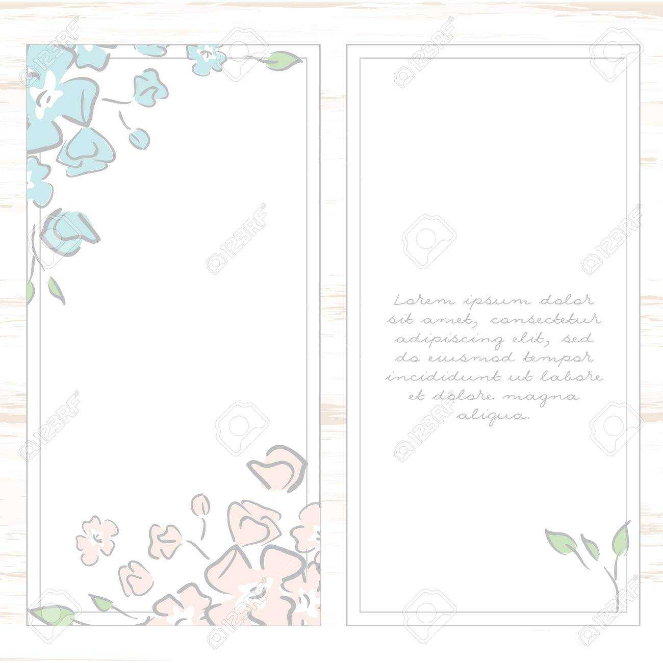 Greeting Card Template Floral Background. Design Stationery Set.. Intended For Greeting Card Layout Templates