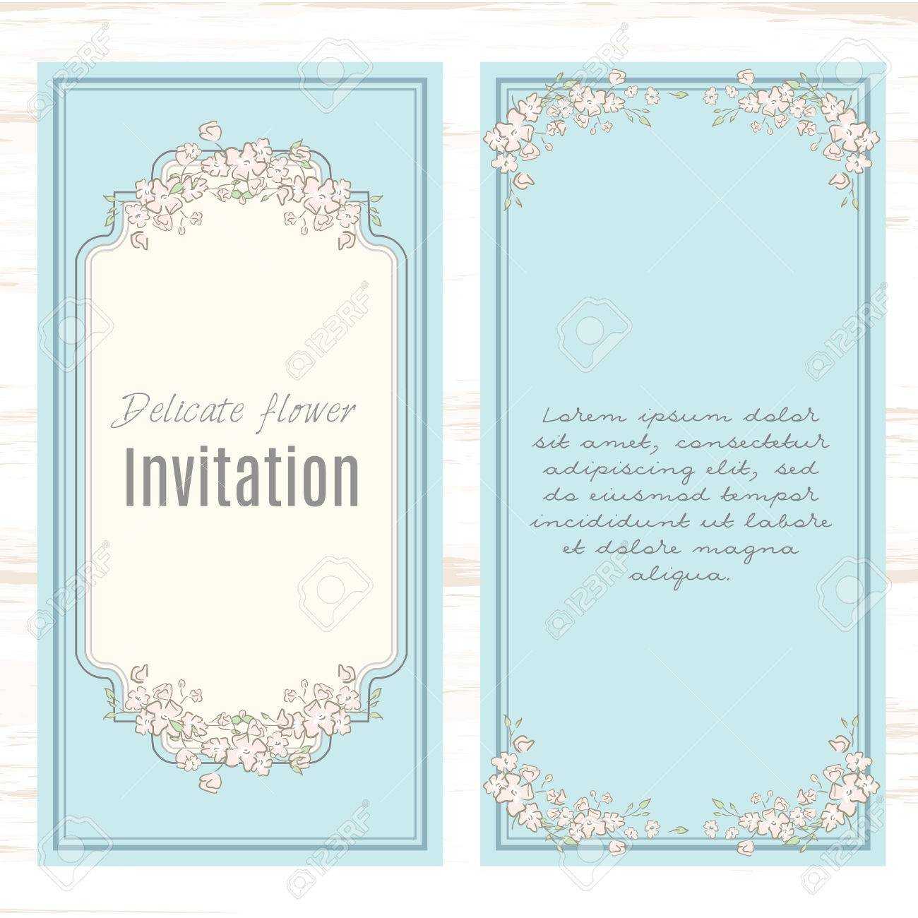 Greeting Card Template Floral Background. Design Stationery Set.. Throughout Greeting Card Layout Templates