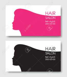 Hair Salon Business Card Templates With Beautiful Woman Face Sil with regard to Hair Salon Business Card Template