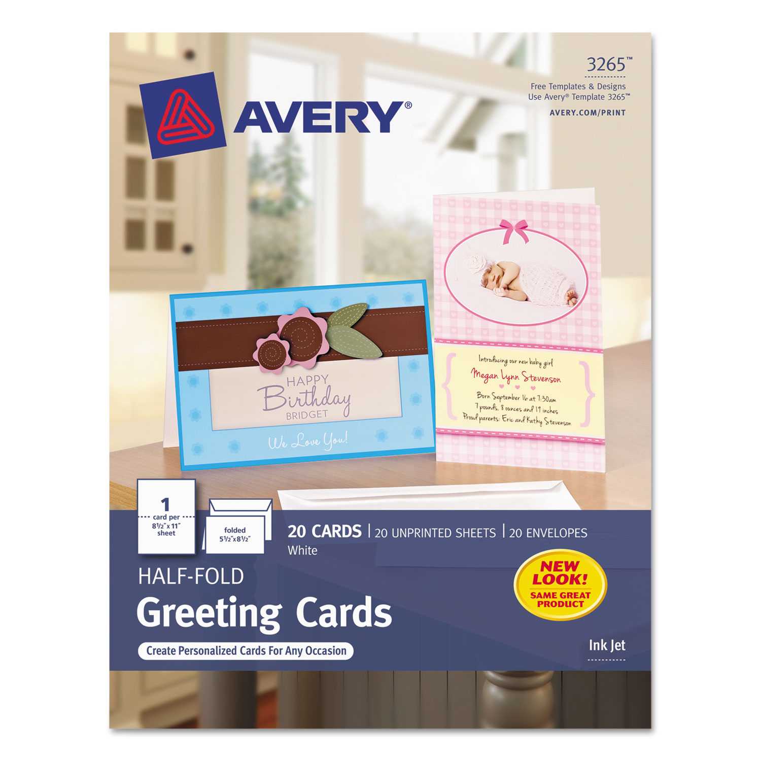 Half Fold Greeting Cards, Inkjet, 5 1/2 X 8 1/2, Matte White For Half Fold Card Template
