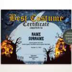 Halloween Best Costume Certificate Editable Template Costume Award  Printable Certificate Template Instant Download In Halloween Costume Certificate Template