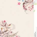 Hand Drawn Watercolor Greeting Card Template With Floral In Greeting Card Layout Templates