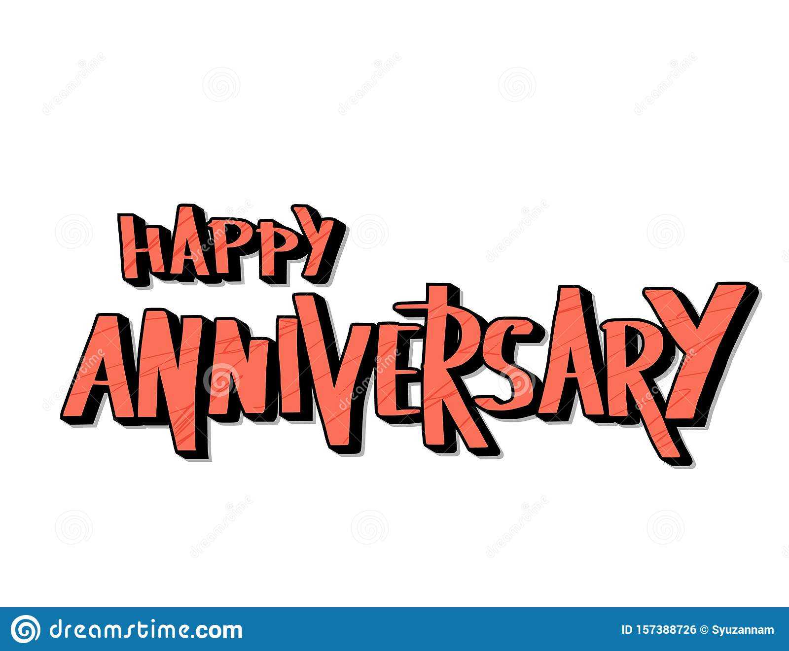 Happy Anniversary Text. Vector Word With Decor Stock Vector Pertaining To Word Anniversary Card Template