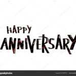 Happy Anniversary Text. Vector Word With Decor. — Stock With Word Anniversary Card Template
