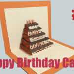 Happy Birthday Cake #2 - Pop-Up Card Tutorial for Happy Birthday Pop Up Card Free Template