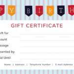 Happy Birthday Gift Certificate Template Inside Gift Certificate Template Indesign