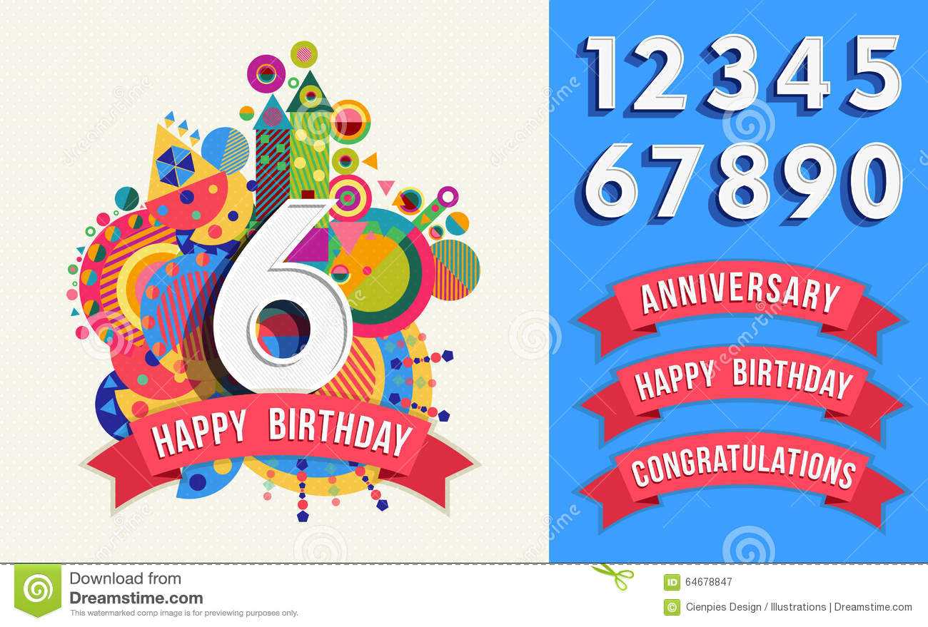 Happy Birthday Greeting Card Number Set Template Stock Pertaining To Greeting Card Template Powerpoint