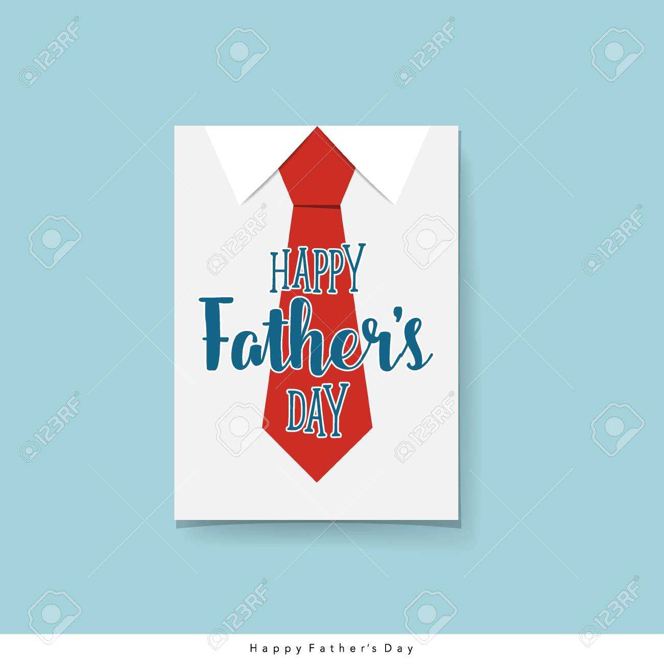 Happy Fathers Day Card Design With Big Tie. Vector Illustration. Regarding Fathers Day Card Template