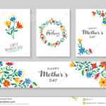 Happy Mothers Day Card And Label Floral Set Stock Vector For Mothers Day Card Templates