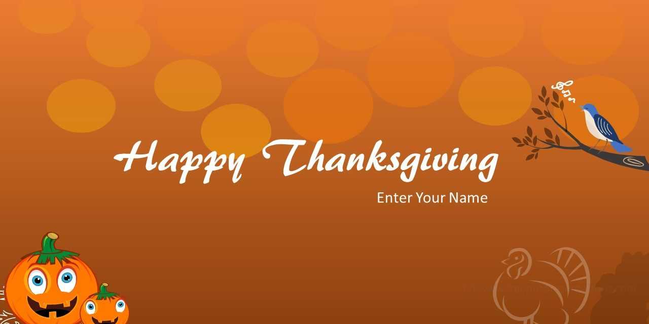 Happy Thanksgiving Greeting Card For Powerpoint | Download For Greeting Card Template Powerpoint
