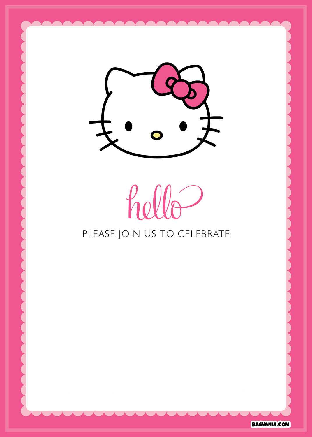 Hello Kitty Birthday Card Template - Malon.werob2016 Within Hello Kitty Birthday Card Template Free