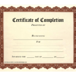 High Quality Certificate Of Completion Program Template With Blank Certificate Of Achievement Template
