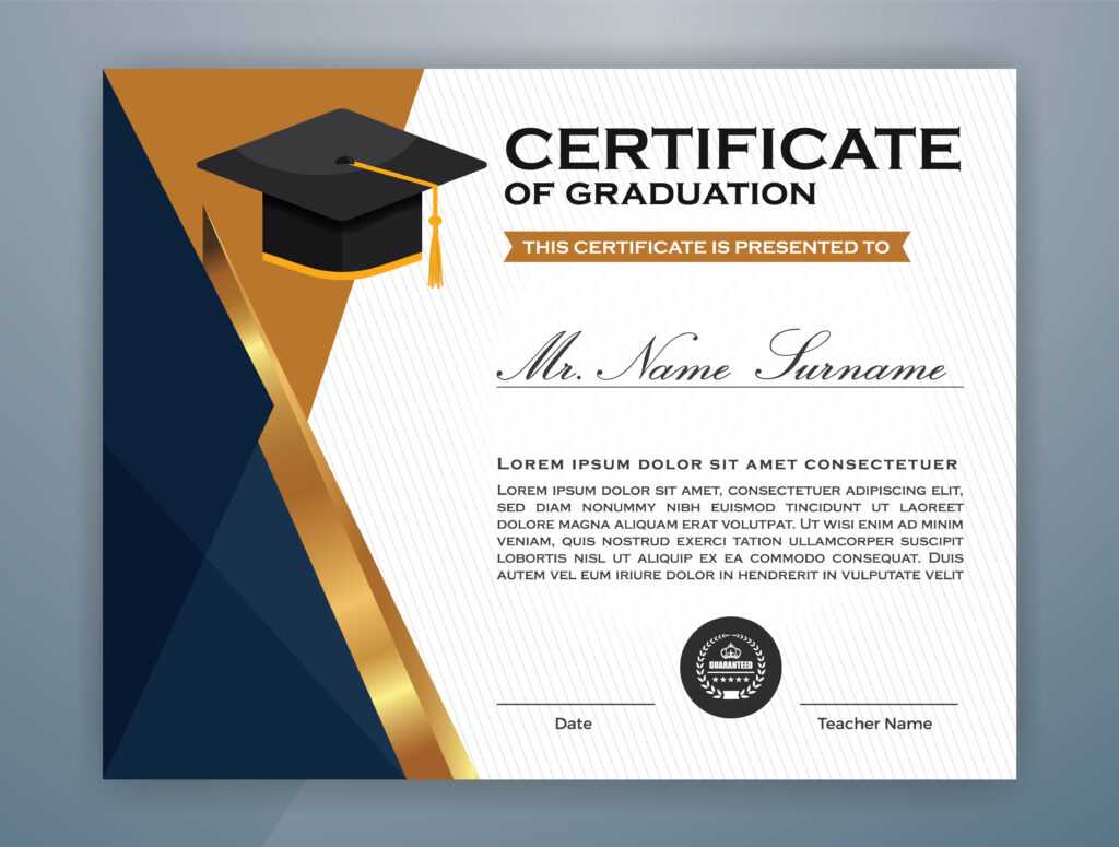 High School Diploma Certificate Template Design Download In College