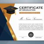 High School Diploma Certificate Template Design – Download In College Graduation Certificate Template