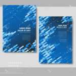 High Tech Brochure Template Design With Blue Geometric Elements Within Technical Brochure Template