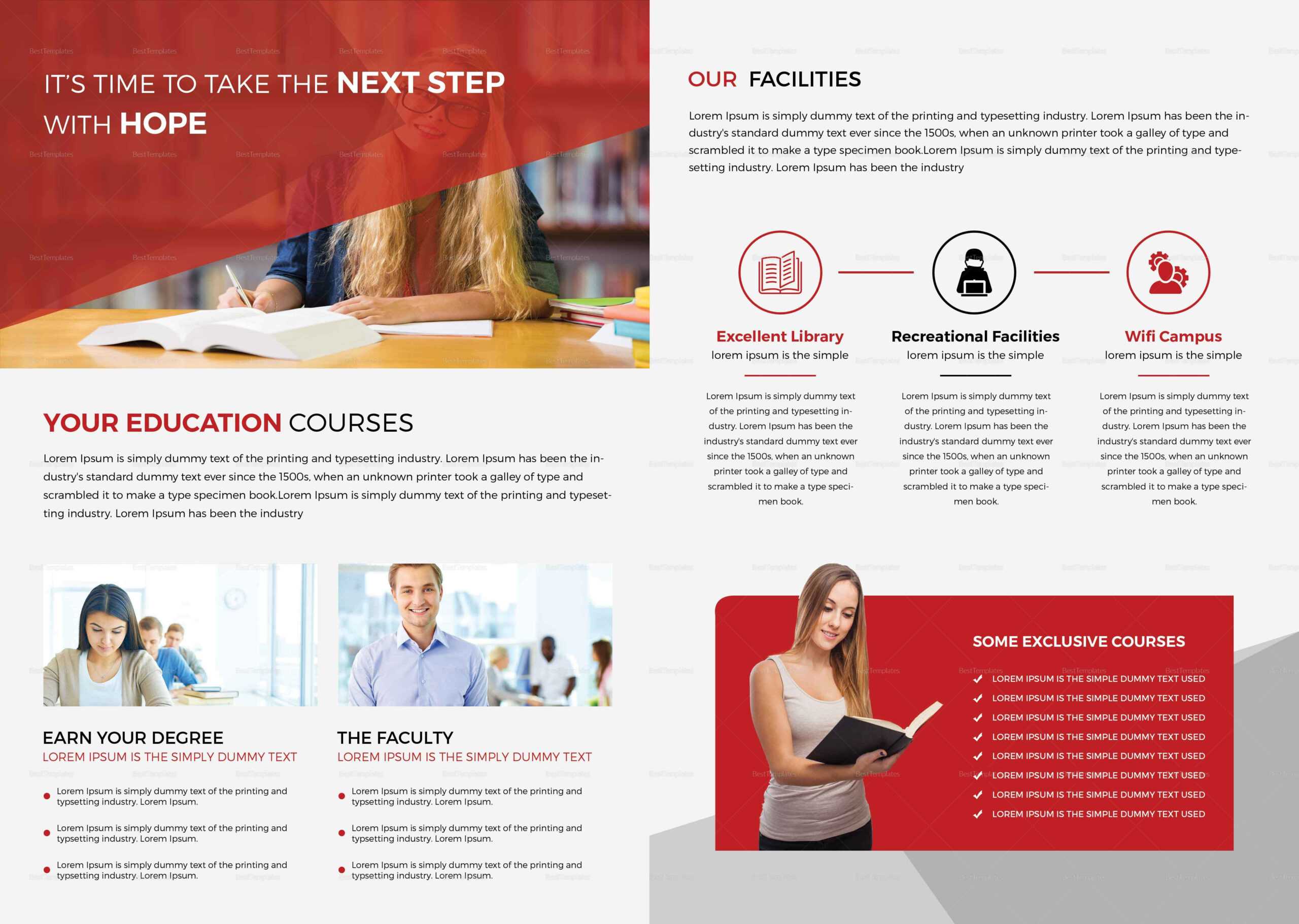 Higher Educational Brochure Template Within Brochure Design Templates For Education