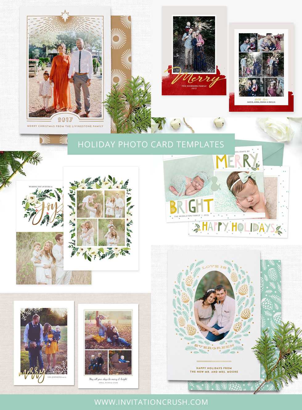 Holiday & Christmas Photo Card Templates For Photographers Pertaining To Holiday Card Templates For Photographers