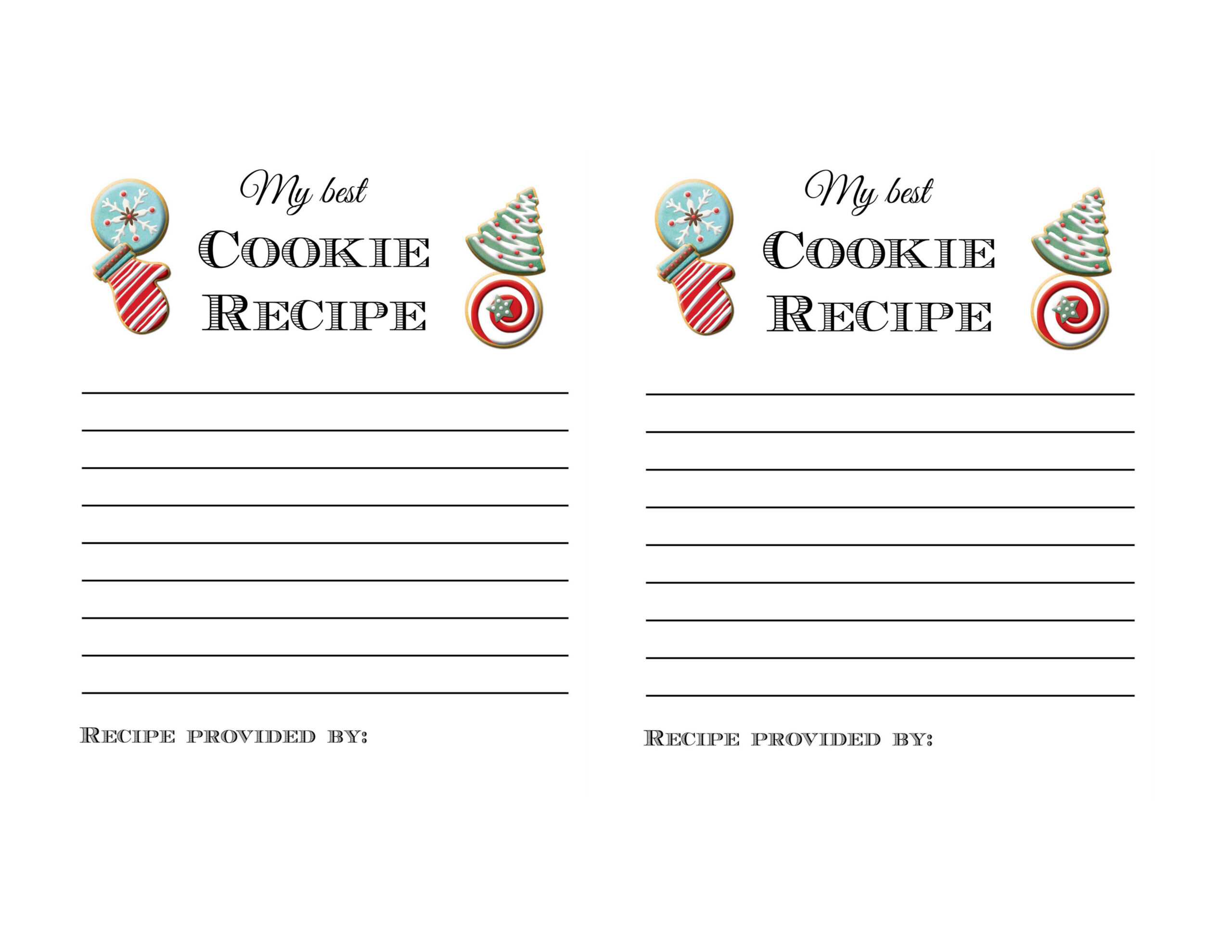 Holiday Cookie Exchange Party Printables And Ideas Tips With Cookie Exchange Recipe Card Template