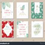 Holiday Greeting Card Set Christmas Designs Stock Vector Regarding Print Your Own Christmas Cards Templates