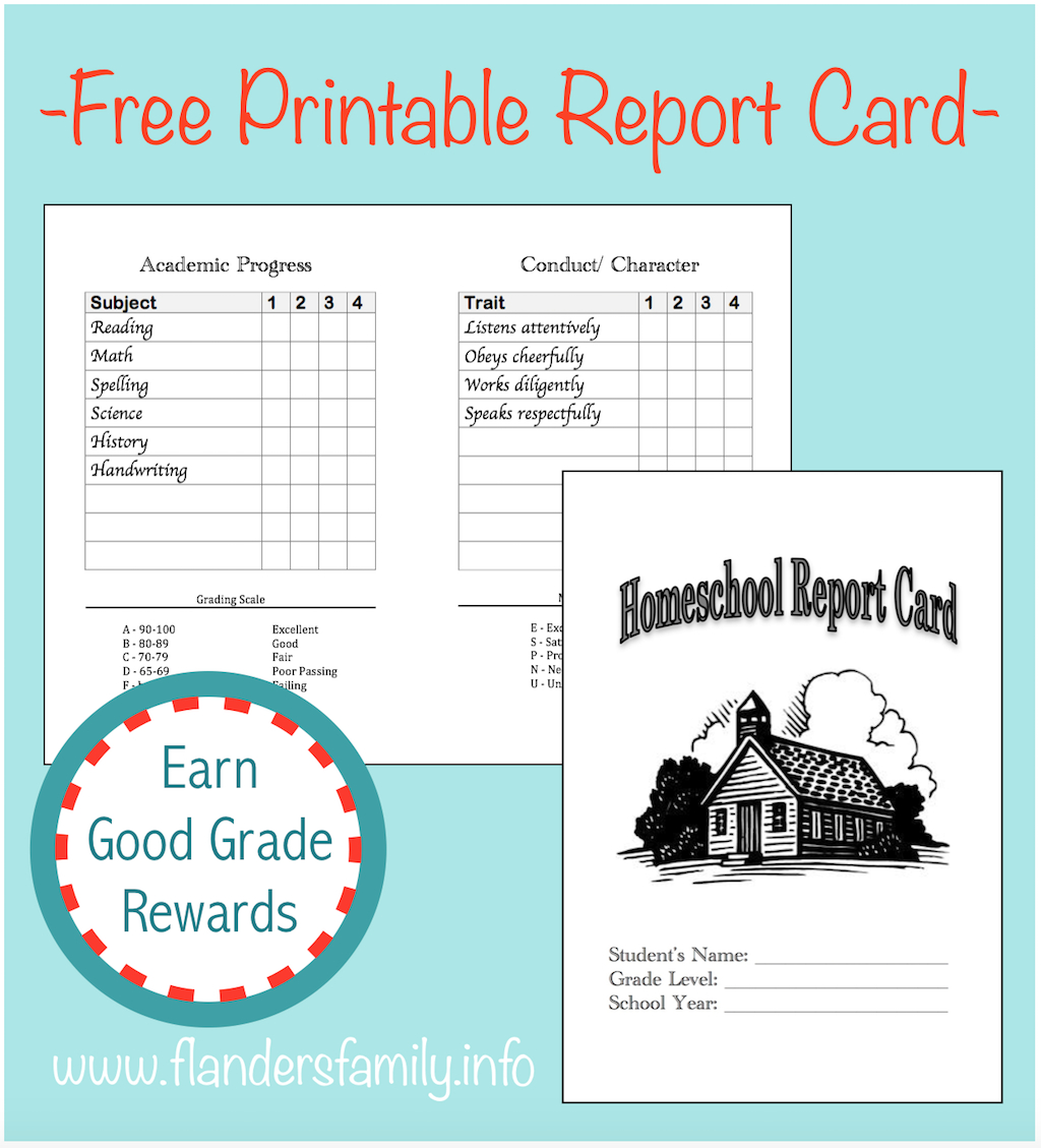Homeschool Report Cards – Flanders Family Homelife For Homeschool Report Card Template Middle School