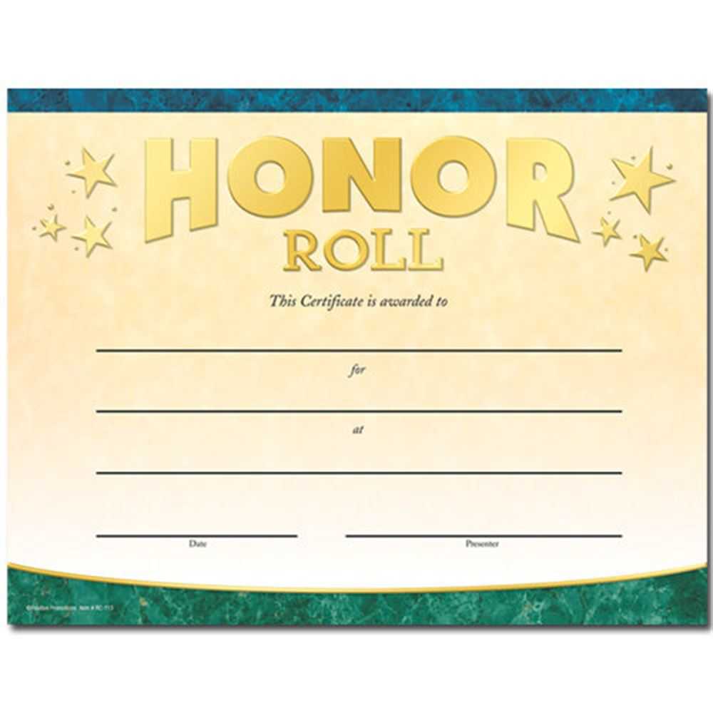 Honor Roll Gold Foil Stamped Certificates – Pack Of 25 Intended For Honor Roll Certificate Template
