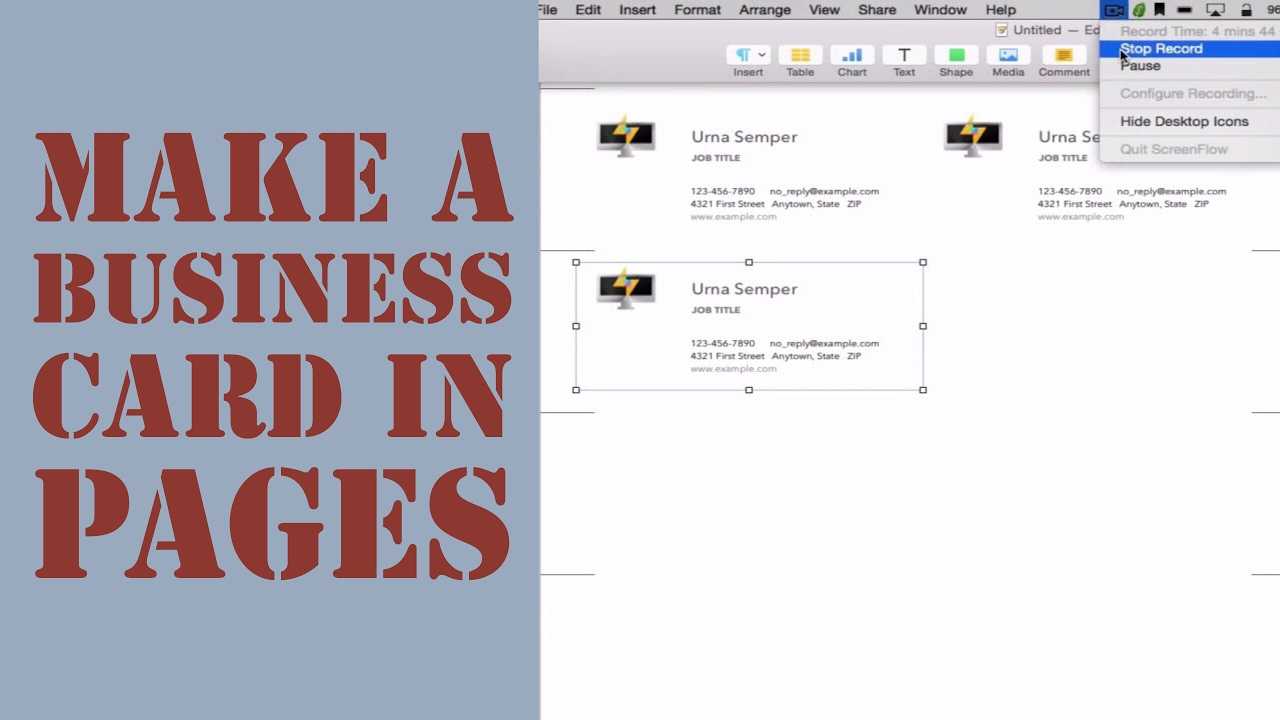 How To Create A Business Card In Pages For Mac (2014) Pertaining To Business Card Template Pages Mac