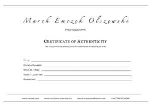 How To Create A Certificate Of Authenticity For Your Photography pertaining to Certificate Of Authenticity Photography Template
