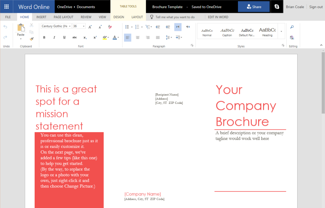 How To Create A Trifold Brochure In Word Online Regarding Ms Word Brochure Template