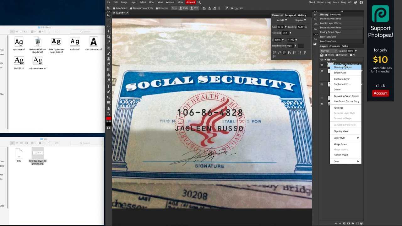 How To Create Ssn Card Online From Psd File Template Within Ssn Card Template