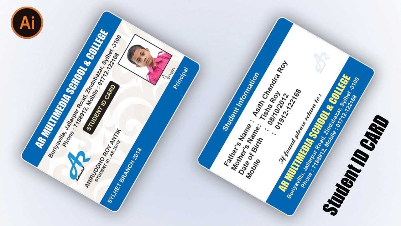 How To Create Student Id Card Design In Illustrator Cc 2018|School Id Card  Design In Illustrator Cc With Regard To College Id Card Template Psd