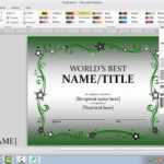 How To Make An Awards Certificate In Publisher In Award Certificate Templates Word 2007