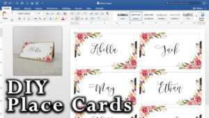 How To Make Diy Place Cards With Mail Merge In Ms Word And Adobe Illustrator within Reserved Cards For Tables Templates