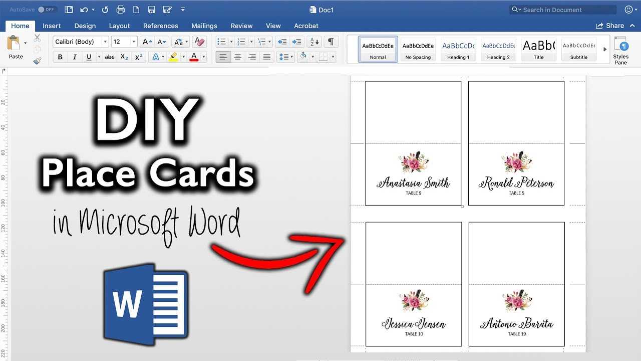 How To Make Place Cards In Microsoft Word | Diy Table Cards With Template With Regard To Microsoft Word Place Card Template