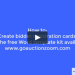 How To Use The Bidder Registration Card Template From Auctionzoom Within Auction Bid Cards Template