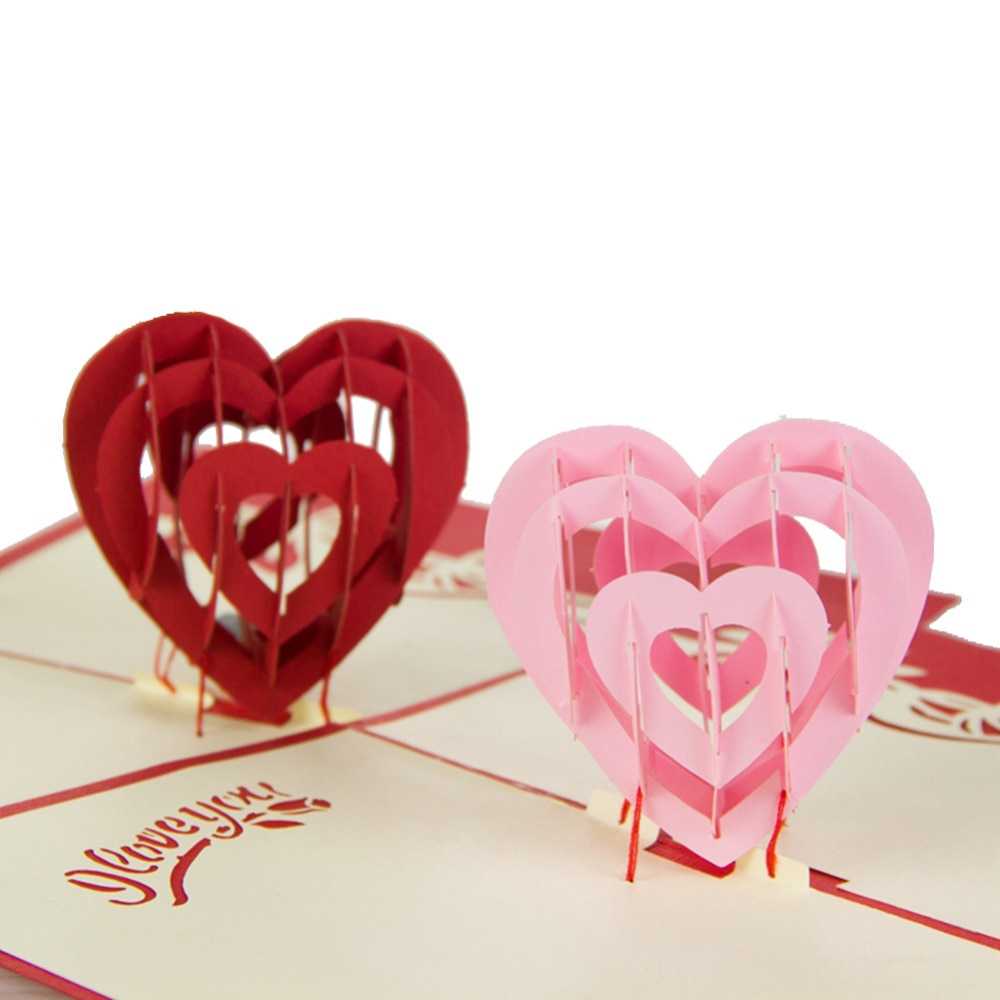 I Love You" Red Heart Design Handmade Creative Kirigami Regarding Heart Pop Up Card Template Free