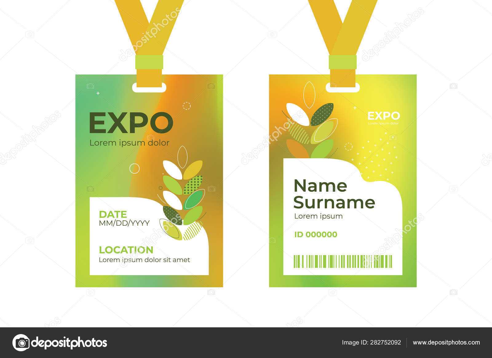 Id Card Expo Template — Stock Vector © Olgastrelnikova Throughout Conference Id Card Template