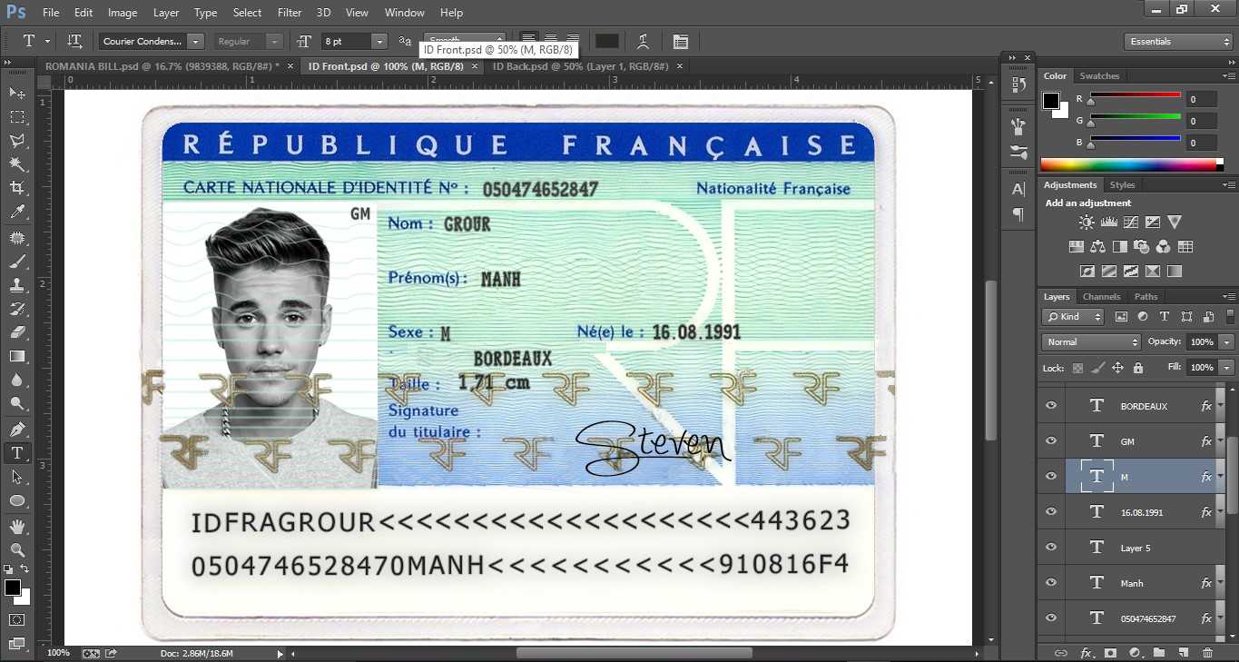 Id Card France Within French Id Card Template
