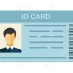 Id Card Isolated On White Background. Identification Card Icon inside Personal Identification Card Template