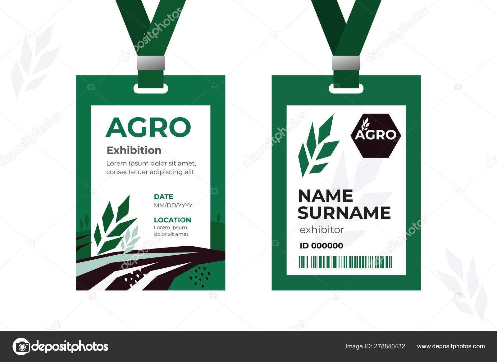 Id Card Template — Stock Vector © Olgastrelnikova #278840432 For Conference Id Card Template