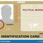 Identification Card Political Migrant Stock Vector Within Mi6 Id Card Template