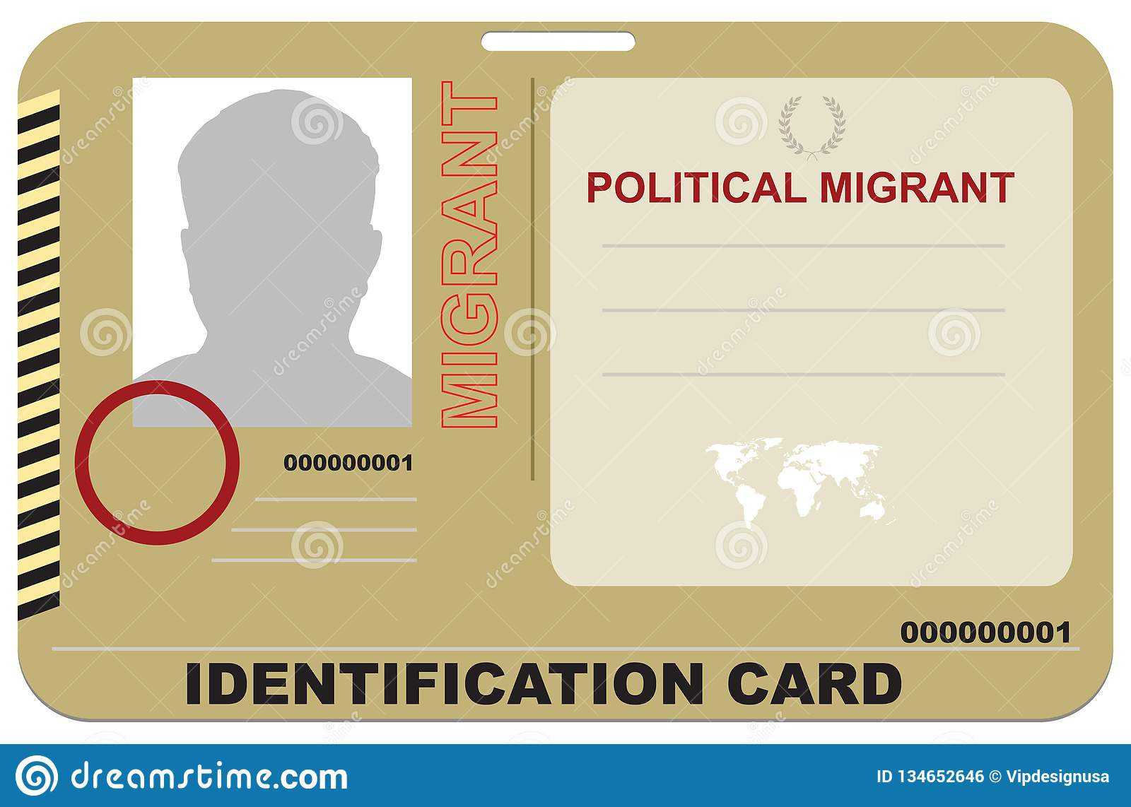 Identification Card Political Migrant Stock Vector Within Mi6 Id Card Template