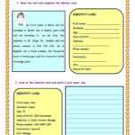 Identity Card – English Esl Worksheets For Distance Learning With Id Card Template For Kids