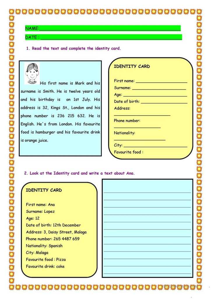 Printable Id Card English Esl Worksheets For Distance - vrogue.co