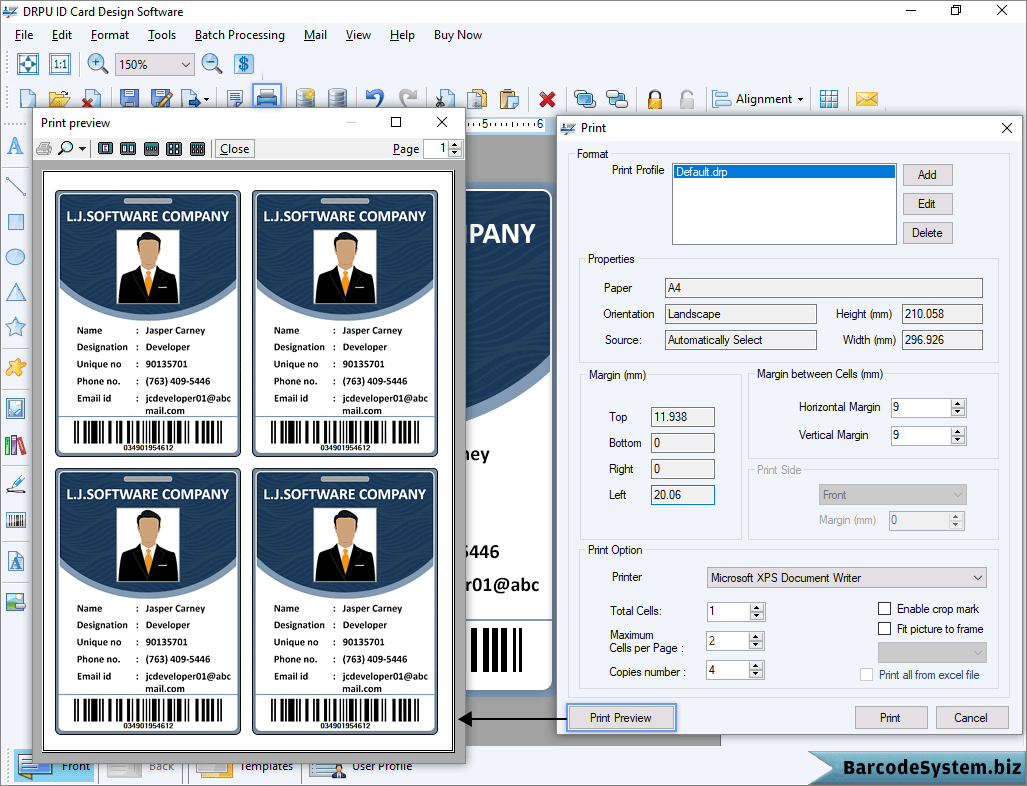 Identity Card Software Design Student Employee Faculty Photo With Faculty Id Card Template