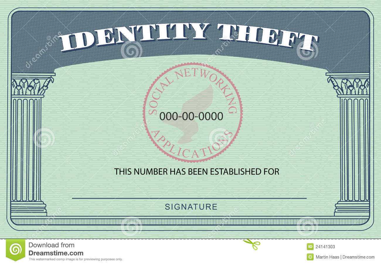 Identity Theft Card Stock Illustration. Illustration Of Regarding Social Security Card Template Free