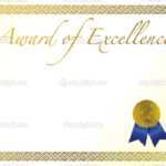 Illustration Of A Certificate. Award Of Excellence With In Award Of Excellence Certificate Template