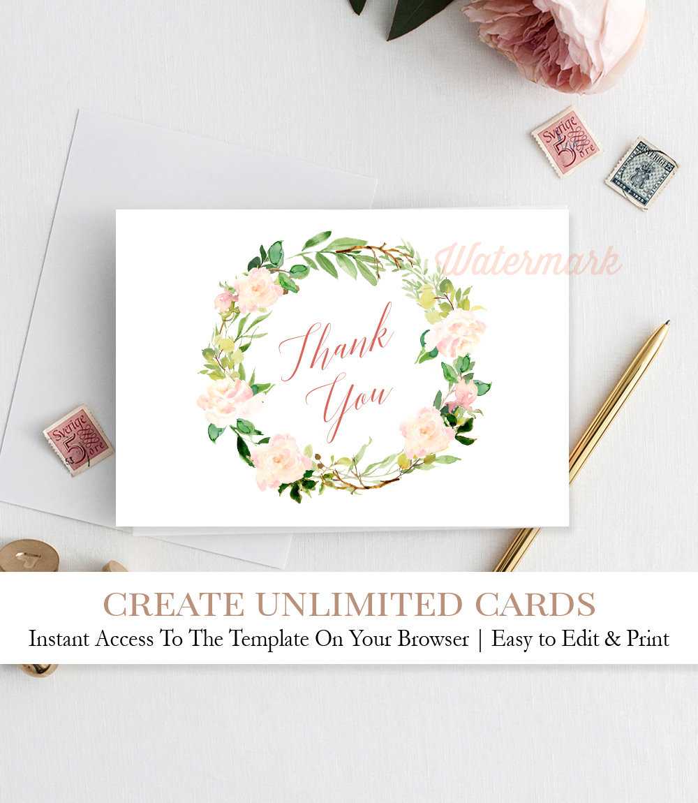 Instant Download Girl Baby Shower Thank You Note Card, N3 Pertaining To Thank You Note Cards Template